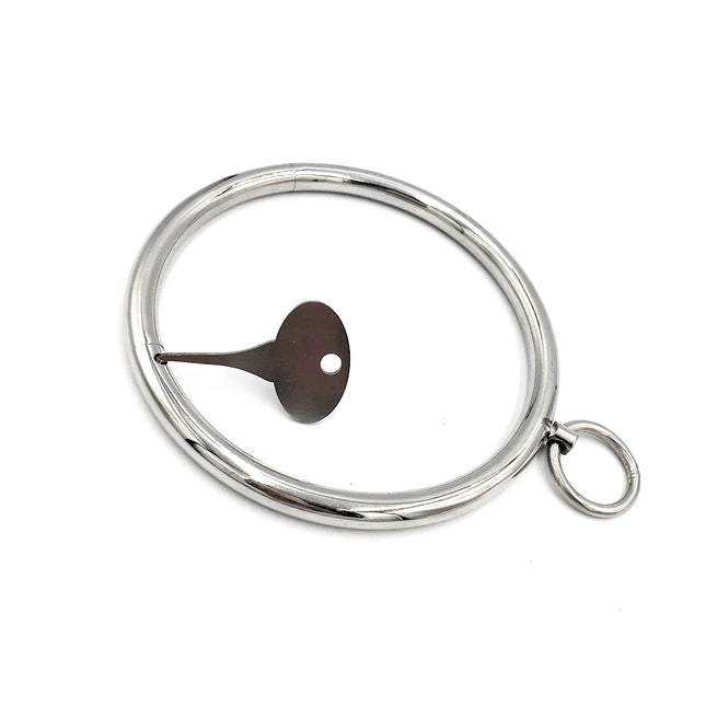 Metal Lockable Neck Cuff O-Ring Collar Choker Posture Bondage Choker Restraint BDSM Sex Toys for Women Adult Roleplay