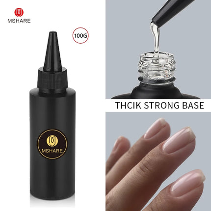MSHARE 100ml Shiny Top Coat No Wipe Top Nail Gel for Gel Polish Semi-permanent Varnish No Sticker Hard Top Gel