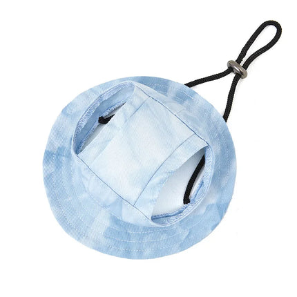Dog Cotton Sun Hat With Ear Holes Round Brim Puppy Kitten Bucket Hat Outdoor Sun Protection Pet Caps for Small Medium Cat Dogs