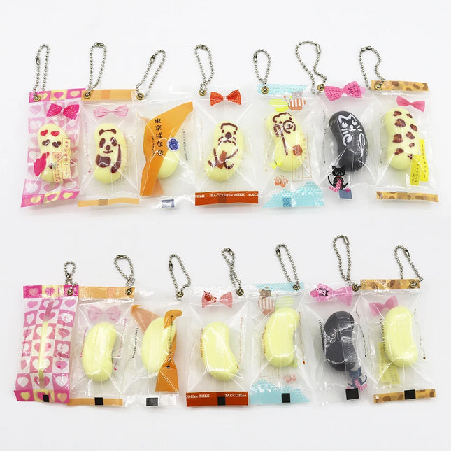 Cross-border new Japanese imitation banana resin key chain, candy snack pendant, Tokyo, gifts, Pendant