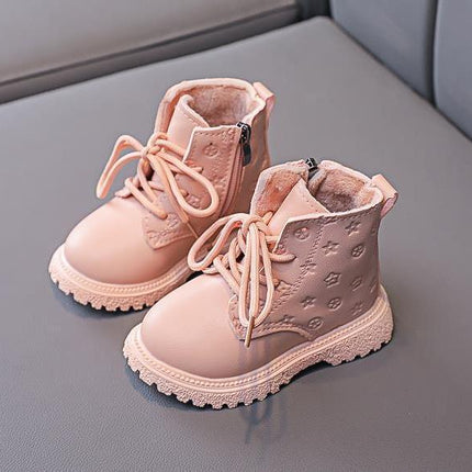 Bota Kid Boots Kid Fashion Boots Autumn Winter Boys British Plush Short Boot Girl Ankle Boots French Boy/ Girls Boots Kid Shoes