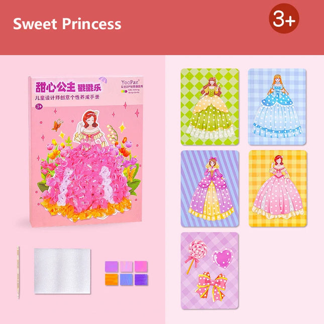 Children's Fabric Art Craze Poke Drawing Craft Toys Creative Puzzle Puncture Painting Poking Sticker Kids Birthday Gift For Girl