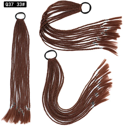 Wholesale European And American Dirty Braids Ponytail For Women Colorful Chemical Fiber Ethnic Style Rubber Band Small Braids