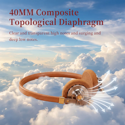 ROSESELSA Distant Mountain Retro On-Ear Wired Headphones Metallic Hi-Fi Earphones with Premium Sound