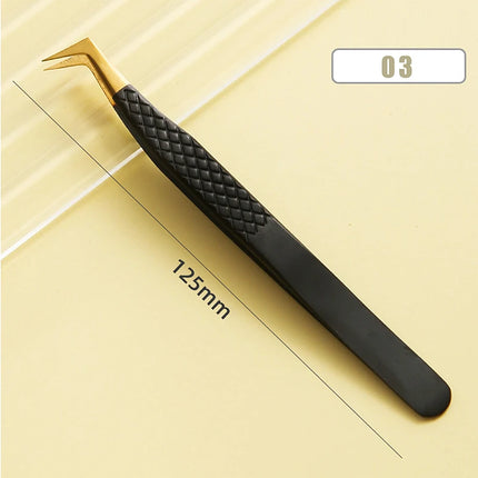 1Pcs Eyelash Tweezers Anti-static Non-magnetic Professional Pincet 3D Eyelash Extension Tweezer 100% Closure Makeup Tool
