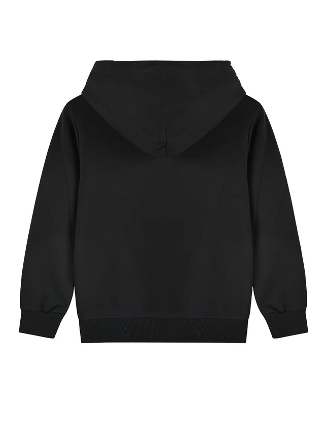 Toddler Boy Black Hoodie - Casual Pullover Sweatshirt with Kangaroo Pocket, Soft Stylish Top