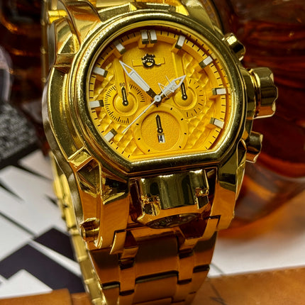 Clown Series Guide Ball Punk Quirky Men's Personality Watch, Fashionable Youth Trendy Gold Steel Luminous Watch, Trendy Gift Watch, the Best Gift for Him