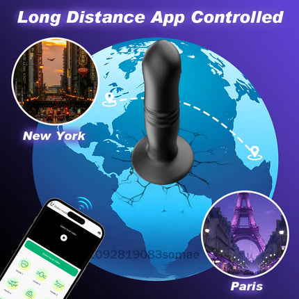 Thrusting Anal Plug Vibrator Wireless Control Prostate Massager Butt Plug Vibrating Suction Cup Dildo Adult Sex Toys for Men