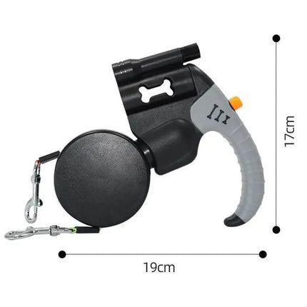 Auto Retractable Double-Headed Dog Leash 3M Rope for 2 Dogs with LED Flashlight 360 Degree Dual Traction Rope Pet Supplies