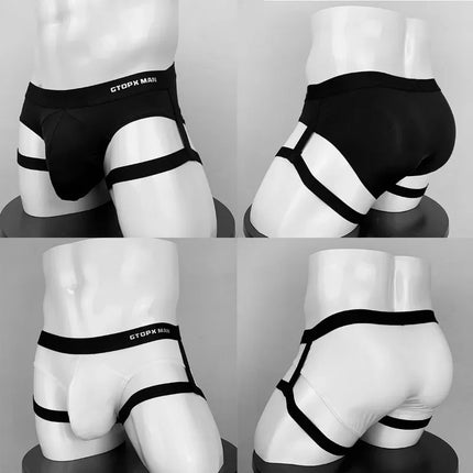 Leg Strap Lingerie Male Jockstrap T-back Thongs Sports Underwear Mens Gay Sexy Breathable G-Strings Underpants
