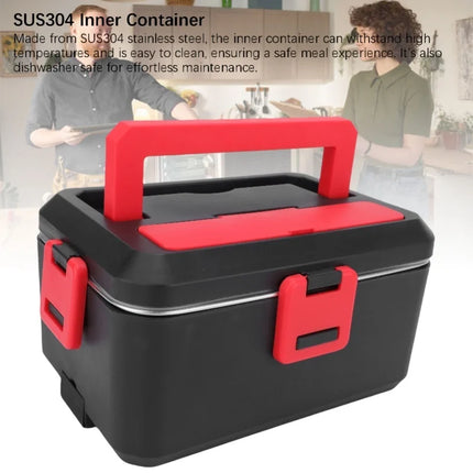 1.8L Portable Electric Lunch Box Food Warmer 304 Stainless Steel Dishwasher Safe For Home Car Office Use