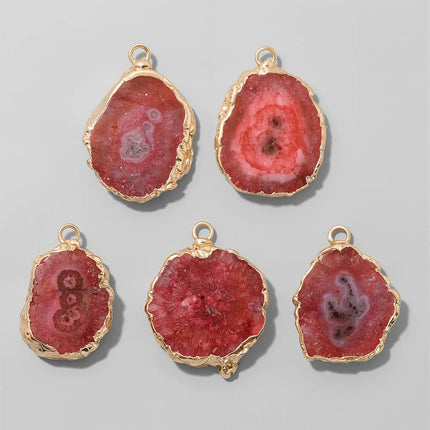 Fashion Irreguar Druzy Agat Pendant Natural Quartz Connector Charms For Jewelry Making  Necklace Bracelet Earrings DIY 2pcs/lot