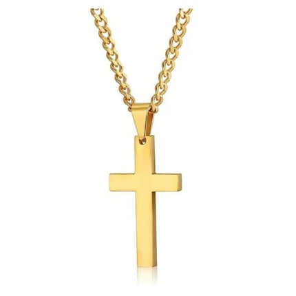 New minimalist cross necklace pendant accessory with chain cross-border e-commerce AliExpress simple smooth surface