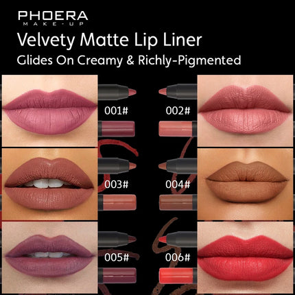 PHOERA 8 Colors New Lipstick Matte Long Lasting Lip Tint Waterproof Non-stick Cup Lip Glaze Red Lip Makeup Beauty Cosmetics