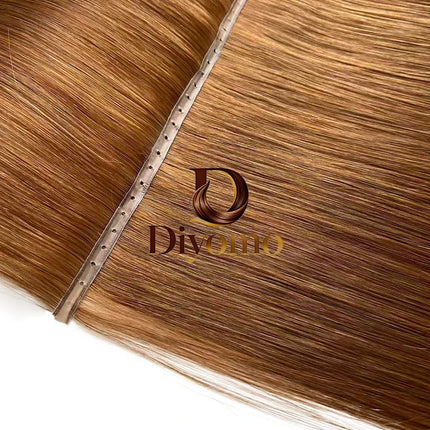 DIYOMOInvisible Hole Flat PU Tape Hair Extensions XO Twin Tabs Long PU Weft Real Human Hair Microlink Application No Glue Needed