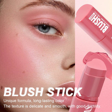 USHAS 3-in-1 Color Contouring Blush Stick Blush Contouring Natural Makeup Waterproof Long-lasting Lipstick