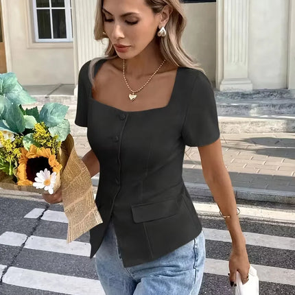 Women's Elegant Sleeveless Blouse - Chic Office to Party Tops, Structured Non-Stretchy Shirt Blouse for Women, Everyday & Formal