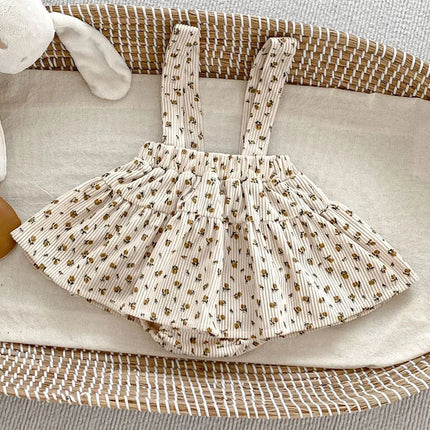 Spring New Infant Baby Girl Free Matching Clothes Set for Newborns Cute Girls Bottoming Shirt + Floral Cordury Bodysuit Suit
