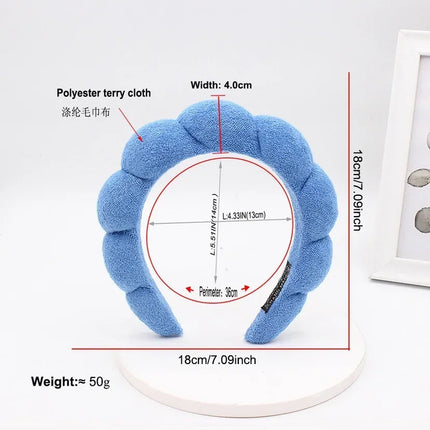 Women Girls Sponge Co Spa Makeup Bubble Terry Cloth Headband Puffy Retro Hair Bands Soft Hairband Headwear