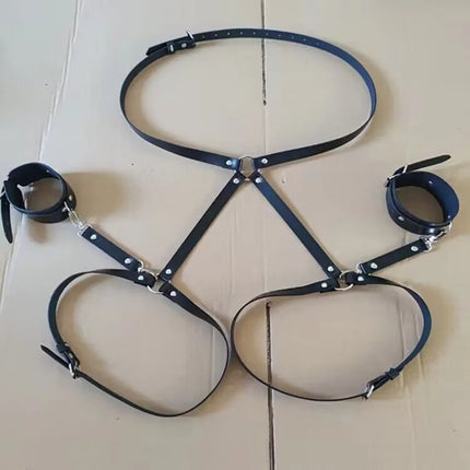 New SM Leather Binding And Binding Leg Set Couple Game Adult Sex Toys Sex Props BDSM Toys Self Bondage Acessorios Femininos Sexy