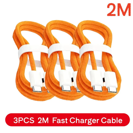 3PCS USB C Cable to USB C 240W Fast Charging Charger Cable Supports Fast Charging For iPhone 17 16 15 Samsung Huawei Xiaomi etc