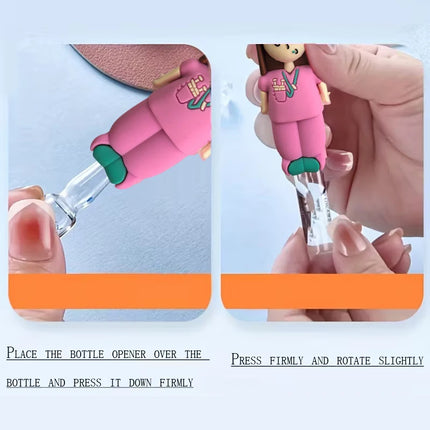 1PC Syringe-Shaped Ampoule Bottle Opener Keychain Rubber Cutter Aid Medication Vial Breaker Tool For Home Nurses And Doctors