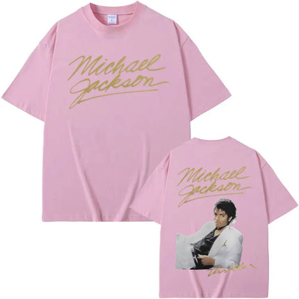 Michael Jackson King of Pop Bad Era Tour T-shirts Men Women Fashion Hip Hop Y2K Short Sleeve T-shirt Casual Cotton Oversized Top
