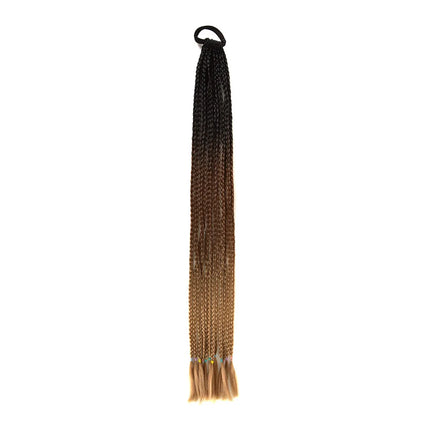 Braided Ponytail Extension Synthetic Colorful Hair Extension For Women 24inch Rainbow Hair Braids Extensions