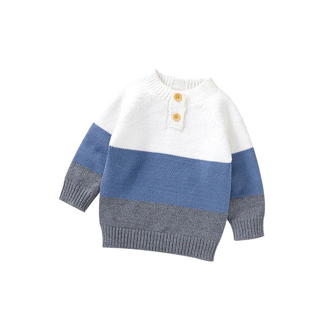 Autumn Baby Sweaters Winter Casual Round Neck Long Sleeve Knit Newborn Infant Boys Pullovers Tops 1-3Y Toddler Knitwear Clothing