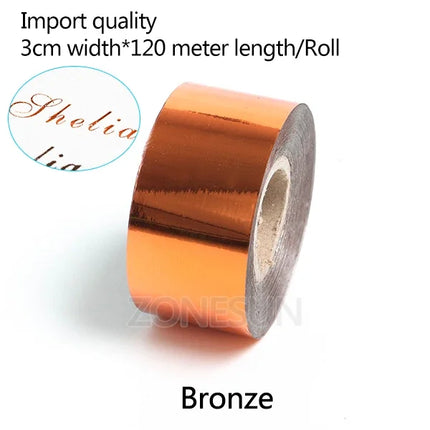 ZONESUN Hot Stamping Foil 3cm Hot Stamp Ribbon Date Coding Foil Paper Hot Embossing Foil Paper Make Colorful Logo