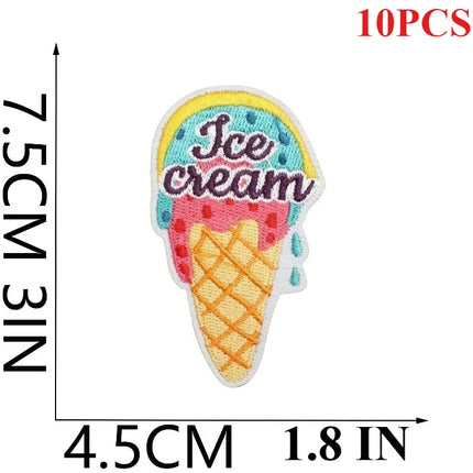 10PCS Couple BULK Vacation Embroidery Cloth Sticker Summer Beach Patch Clothes Decoration Swimming Ring Beach Ball Computer