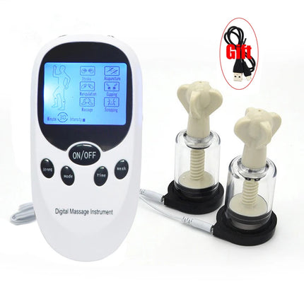 USB Charging Host SM Electric Shock Nipple Sucker Nipple Clamps Breast Massage Stimulator Clitoris Clips Adult Sex Toy For Women