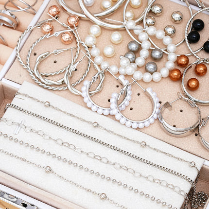 91 Pcs Elegant Vintage Jewelry Set Vintage Multi Layered Necklaces, Dangling Earrings, Rings, Bracelet for Women Gifts 2024 New