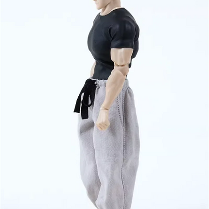 1/12 Scale Male Soldier Tight Black T-shirt Grey Loose Pants Clothes Model Fit 6 inch Romankey X COWL Action Figure Body