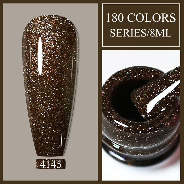 Parkson 8ml HEMA TPO FREE Color Gel Nail Polish Nude Pink Red Green Collection Nail Gel Polish Glitter Soak Off UV LED Gel