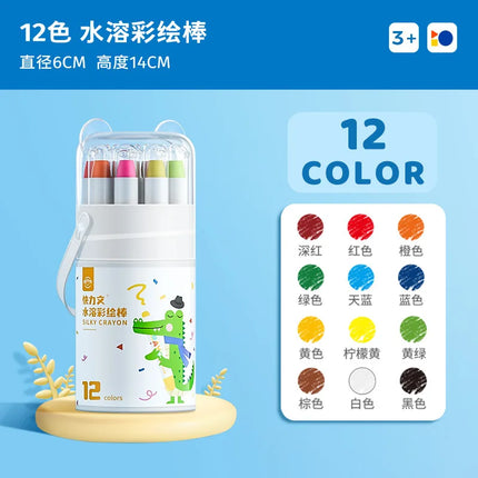 12/24/36/48 Color Children's Crayon Oil Painting Stick Portable Barrel Not Dirty Hands Safe Washable Colorful Stick Art Supplies