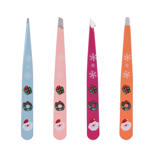 Christmas Multicolor Tweezers High Precision Stainless Steel Eyebrow Tweezers for Facial Hair Eyebrow Grooming Ingrown for Gift