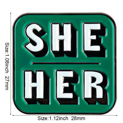 Pronouns Enamel Pins THEY THEM  SHE HER HE HIM Lapel Pins Badges Brooches