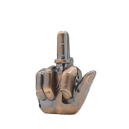 Funny Middle Finger Lighter with Fuk You Voice Windproof Jet Flame Portable Smoking Accessories Refillable Butane Men Gifts