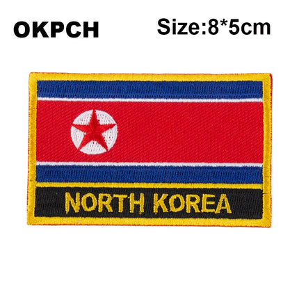 Dominican Rep. Flag Embroidery Patches Iron on Saw on Transfer patches Sewing Applications for Clothes in Home&Garden