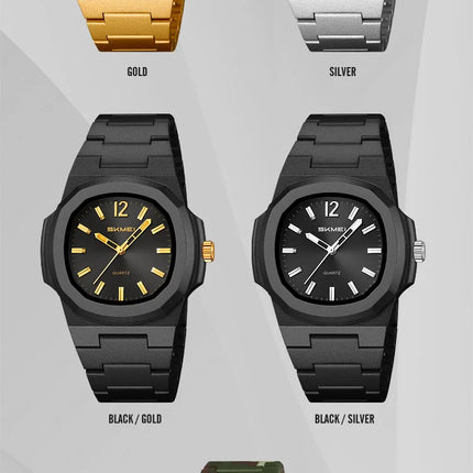 Skmei Bracelet Watches for Men Analog Display 50M Waterproof Simple Style Quartz Wristwatch