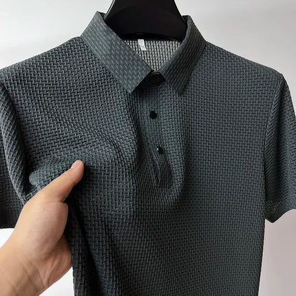 Brand Clothes Summer New Men's Short Sleeve T-shirt Ice Silk Cool and Breathable POLO Shirt Business Casual Sweat-absorbing Top