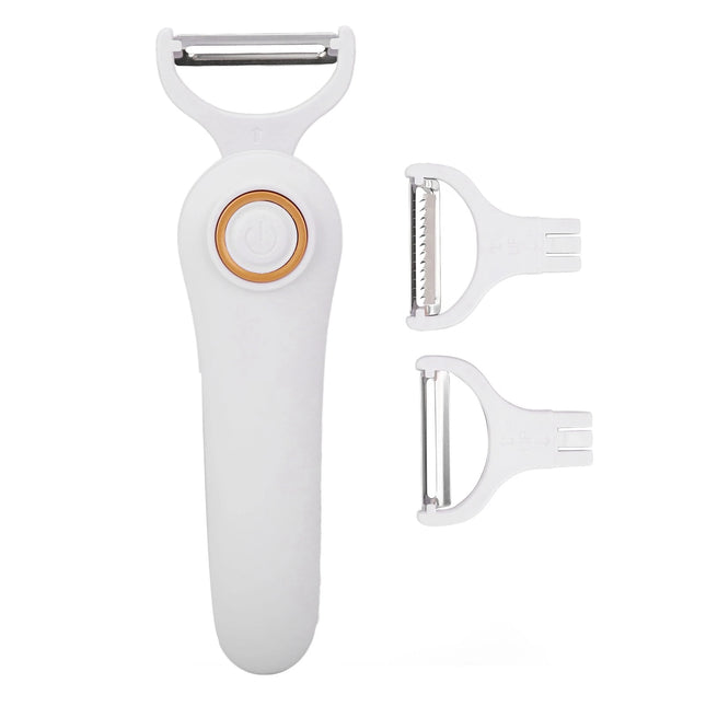 Electric Peeler Handheld USB Rechargeable Fruit and Vegetable Peeler with 3 Cutter Heads for Home