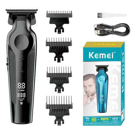 Kemei 2299 Professional Cordless Hair Trimmer Zero Gapped Rechargeable Hair Clippers Barber Electric Finish Hair Cutting Machine