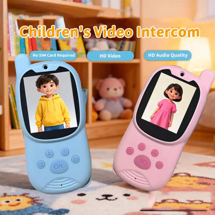 Kids Digital Walkie Talkie with HD LCD Screen Long Range Call Children Video Intercom Parent Child Interaction Gadget Tech Gift