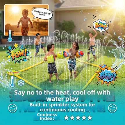 Inflatable Boxing Ring Water Spray Toy Kids Interactive Fighting Game Outdoor Backyard Pool Party Summer Fun Play Toy for Child