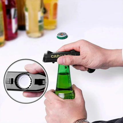 Portable Cap Gun Bottle Opener Launcher Shooter Funny Shooting Gun Creative Beverage Bottle Opener Suitable for Party Games