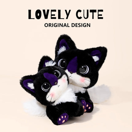 25cmSoft toy simulation small cat cartoon plush doll, cute and adorable pet Mickey cat, girls' gift doll, plush toy.