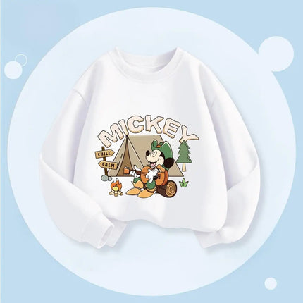 Fashion Simple Kids Long Sleeved Tops Baby Boy's Sweatshirts Printed Mickey Hoodie O-neck Pullover Casual Children's Clothes Top
