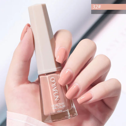10Ml Solid Color Nail Polish Free Baking Long Lasting Waterproof Quick-Drying Non-Toxic Tasteless 40 Colors Sequins Nail Polish